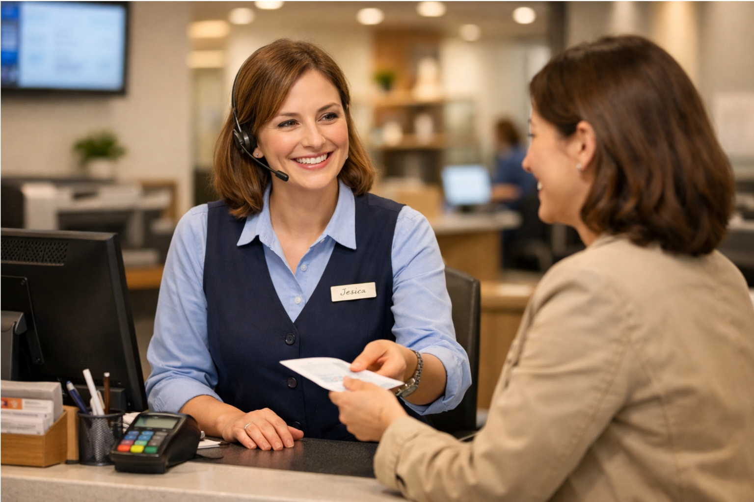 Atendimento de qualidade no balcão